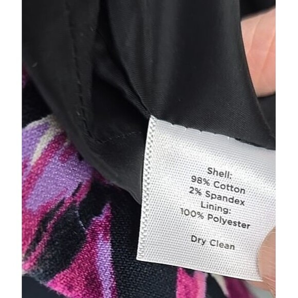 Talbots Dress Women 14 Pink Purple Floral Sheath Kick Pleat Spring Colorful - Picture 9 of 10